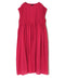 NMDS25312 80s ORGANIC COTTON VOILE PLAIN MINI PINTUCK F/SL DRESS WITH LINING