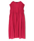 NMDS25312 80s ORGANIC COTTON VOILE PLAIN MINI PINTUCK F/SL DRESS WITH LINING