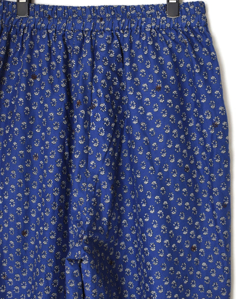 NMDS26255 80s VOILE SMALL GENTIANA BLOCK PRINT EASY PANTS