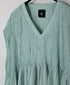 NMDS26502D 80s ORGANIC DOBIE CHECK OVERDYE V-NECK F/SLEEVE SHIRT WITH PINTUCK