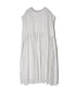 NMDS26503D 80s ORGANIC DOBIE CHECK OVERDYE CREW-NECK F/SL DRESS WITH PINTUCK