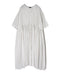 NMDS26504D 80s ORGANIC DOBIE CHECK OVERDYE CREW-NECK BUTTON SHIRT MAXI DRESS WITH PINTUCK