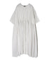 NMDS26504D 80s ORGANIC DOBIE CHECK OVERDYE CREW-NECK BUTTON SHIRT MAXI DRESS WITH PINTUCK