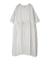 NMDS26504D 80s ORGANIC DOBIE CHECK OVERDYE CREW-NECK BUTTON SHIRT MAXI DRESS WITH PINTUCK