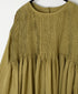 NMDS26511D 80s ORGANIC VOILE STRIPE (OVERDYE) CREW-NECK 3/4 SL SHIRT WITH MINI PINTUCK