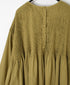 NMDS26511D 80s ORGANIC VOILE STRIPE (OVERDYE) CREW-NECK 3/4 SL SHIRT WITH MINI PINTUCK