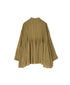 NMDS26512D 80s ORGANIC VOILE STRIPE (OVERDYE) MINI PINTUCK BANDED SHIRT