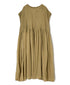NMDS26513D 80s ORGANIC VOILE STRIPE (OVERDYE) CREW-NECK F/SL DRESS WITH PINTUCK