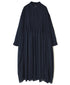 NMDS26514D 80s ORGANIC VOILE STRIPE (OVERDYE) BANDED SHIRT DRESS WITH MINI PINTUCK