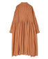 NMDS26514D 80s ORGANIC VOILE STRIPE (OVERDYE) BANDED SHIRT DRESS WITH MINI PINTUCK