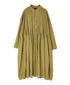 NMDS26514D 80s ORGANIC VOILE STRIPE (OVERDYE) BANDED SHIRT DRESS WITH MINI PINTUCK