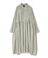 NMDS26514D 80s ORGANIC VOILE STRIPE (OVERDYE) BANDED SHIRT DRESS WITH MINI PINTUCK