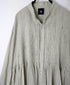 NMDS26514D 80s ORGANIC VOILE STRIPE (OVERDYE) BANDED SHIRT DRESS WITH MINI PINTUCK