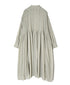 NMDS26514D 80s ORGANIC VOILE STRIPE (OVERDYE) BANDED SHIRT DRESS WITH MINI PINTUCK