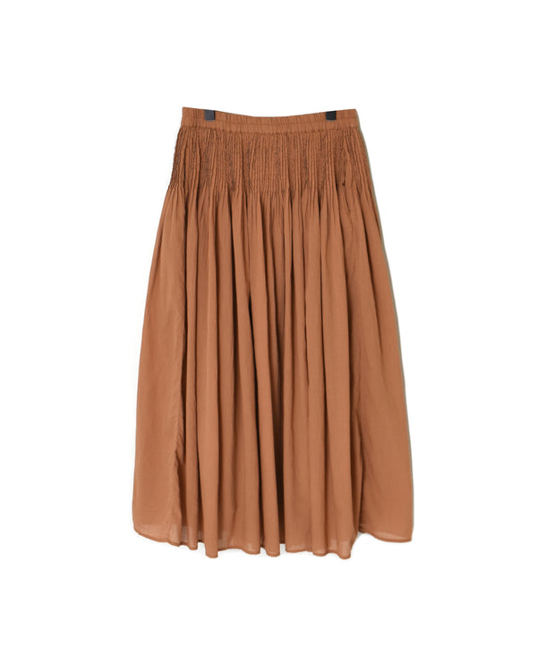 NMDS26515D 80s ORGANIC VOILE STRIPE (OVERDYE) MINI PINTUCK FLARED SKIRT