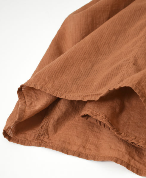 NMDS26515D 80s ORGANIC VOILE STRIPE (OVERDYE) MINI PINTUCK FLARED SKIRT