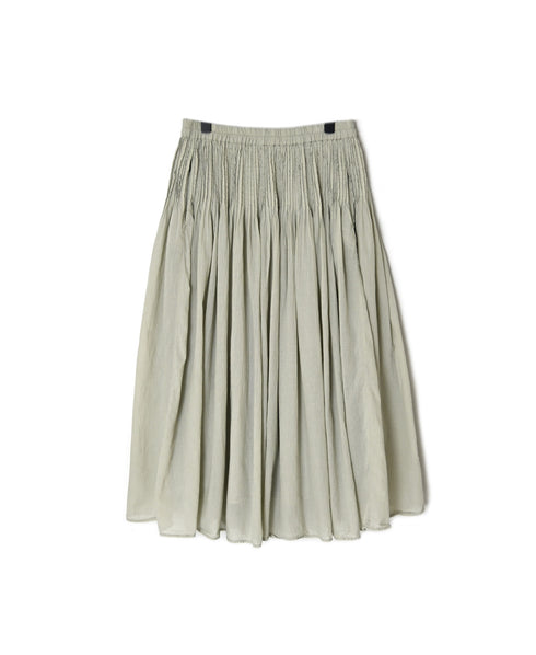 NMDS26515D 80s ORGANIC VOILE STRIPE (OVERDYE) MINI PINTUCK FLARED SKIRT