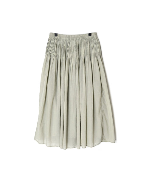 NMDS26515D 80s ORGANIC VOILE STRIPE (OVERDYE) MINI PINTUCK FLARED SKIRT