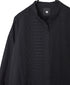 NMDS26521 60s ORGANIC CAMBRIC WITH EMB BANDED COLLAR PINTUCK & EMB SHIRT