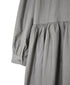 NMDS26534 60s ORGANIC POPLIN PLAIN GATHERED V-NECK DRESS