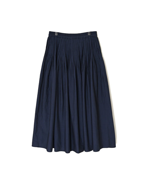 NMDS26535 60s ORGANIC POPLIN PLAIN PINTUCK FLARED SKIRT
