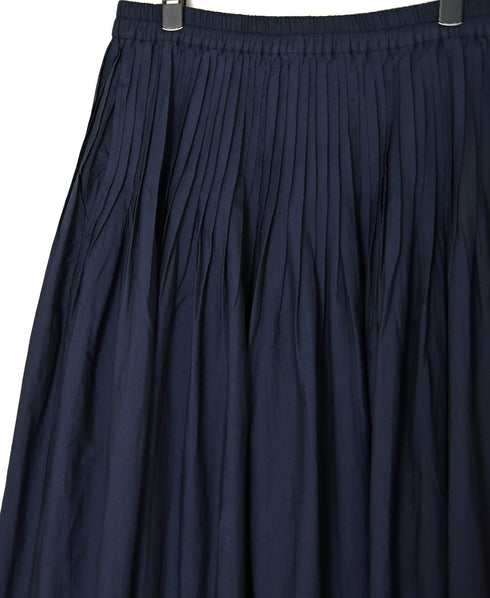 NMDS26535 60s ORGANIC POPLIN PLAIN PINTUCK FLARED SKIRT