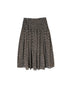NMDS26545 80s ORGANIC VOILE GENTIANA BLOCK PRINT RAJASTHAN GATHERED SKIRT WITH LINING