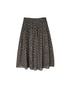 NMDS26545 80s ORGANIC VOILE GENTIANA BLOCK PRINT RAJASTHAN GATHERED SKIRT WITH LINING