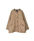 NMDS26551 BANGALORE SILK PLAIN PADDED C-NECK SHORT COAT