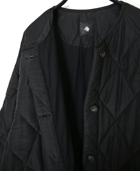 NMDS26551 BANGALORE SILK PLAIN PADDED C-NECK SHORT COAT