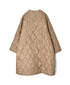 NMDS26552 BANGALORE SILK PLAIN PADDED NO COLLAR DOUBLE COAT