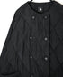 NMDS26552 BANGALORE SILK PLAIN PADDED NO COLLAR DOUBLE COAT