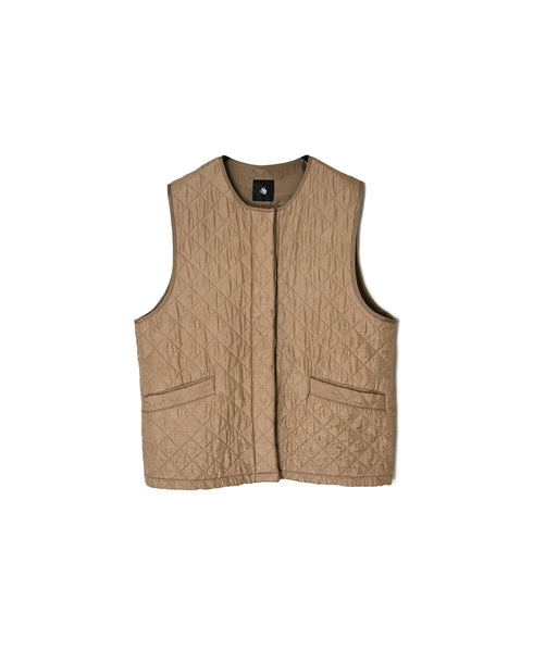 NMDS26554 BANGALORE SILK PLAIN QUILTED C-NECK VEST