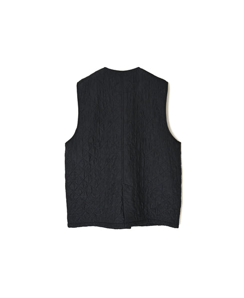 NMDS26554 BANGALORE SILK PLAIN QUILTED C-NECK VEST