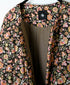 NMDS26561 BANGALORE SILK FLOWER PRINT PADDED C-NECK SHORT COAT