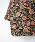 NMDS26561 BANGALORE SILK FLOWER PRINT PADDED C-NECK SHORT COAT