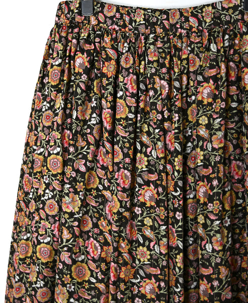 NMDS26564 BANGALORE SILK FLOWER PRINT STITCHED GATHERED SKIRT