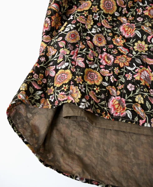 NMDS26564 BANGALORE SILK FLOWER PRINT STITCHED GATHERED SKIRT