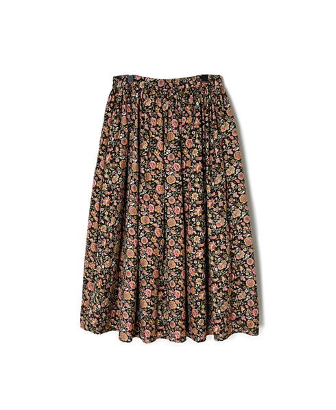 NMDS26564 BANGALORE SILK FLOWER PRINT STITCHED GATHERED SKIRT
