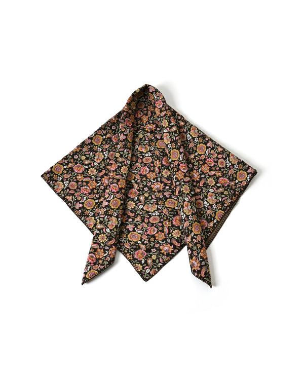 NMDS26566 BANGALORE SILK FLOWER PRINT STITCHED SCARF