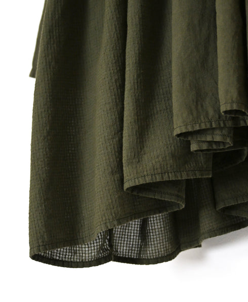 NMDS26601D ORGANIC MICRO CHK&VOILE PLAIN PATCHWORK OVERDYE MINI PINTUCK PULLOVER