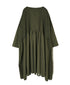 NMDS26602D ORGANIC MICRO CHK&VOILE PLAIN PATCHWORK OVERDYE PINTUCK PULLOVER DRESS