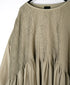 NMDS26602D ORGANIC MICRO CHK&VOILE PLAIN PATCHWORK OVERDYE PINTUCK PULLOVER DRESS