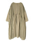 NMDS26602D ORGANIC MICRO CHK&VOILE PLAIN PATCHWORK OVERDYE PINTUCK PULLOVER DRESS