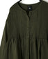 NMDS26603D ORGANIC MICRO CHK&VOILE PLAIN PATCHWORK OVERDYE CREW-NECK BUTTON SHIRT WITH PINTUCK