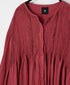 NMDS26603D ORGANIC MICRO CHK&VOILE PLAIN PATCHWORK OVERDYE CREW-NECK BUTTON SHIRT WITH PINTUCK