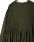 NMDS26604D ORGANIC MICRO CHK&VOILE PLAIN PATCHWORK OVERDYE CREW-NECK BUTTON SHIRT MAXI DRESS WITH PINTUCK