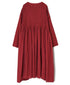 NMDS26604D ORGANIC MICRO CHK&VOILE PLAIN PATCHWORK OVERDYE CREW-NECK BUTTON SHIRT MAXI DRESS WITH PINTUCK