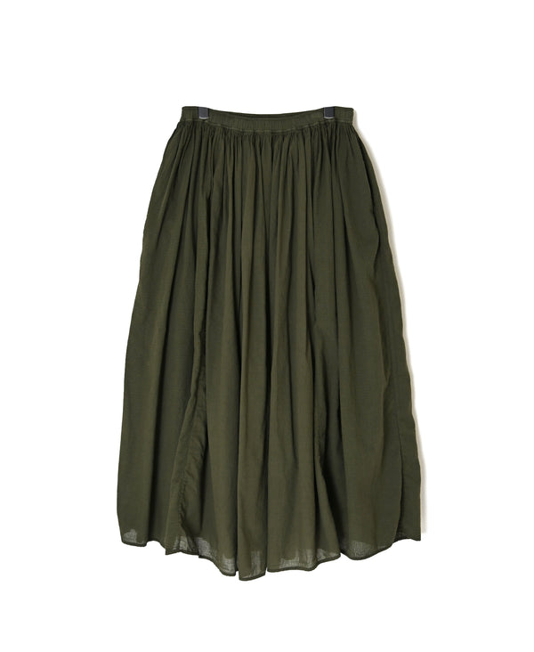 NMDS26605D ORGANIC MICRO CHECK&VOILE PLAIN PATCHWORK OVERDYE RAJASTHAN GATHERED SKIRT