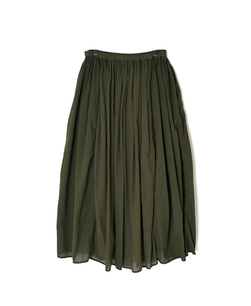 NMDS26605D ORGANIC MICRO CHK&VOILE PLAIN PATCHWORK OVERDYE RAJASTHAN GATHERED SKIRT